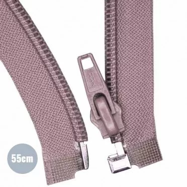 Deelbare Rits YKK Oud Roze 55CM Nylon - (Deelbare Nylon Ritsen YKK )