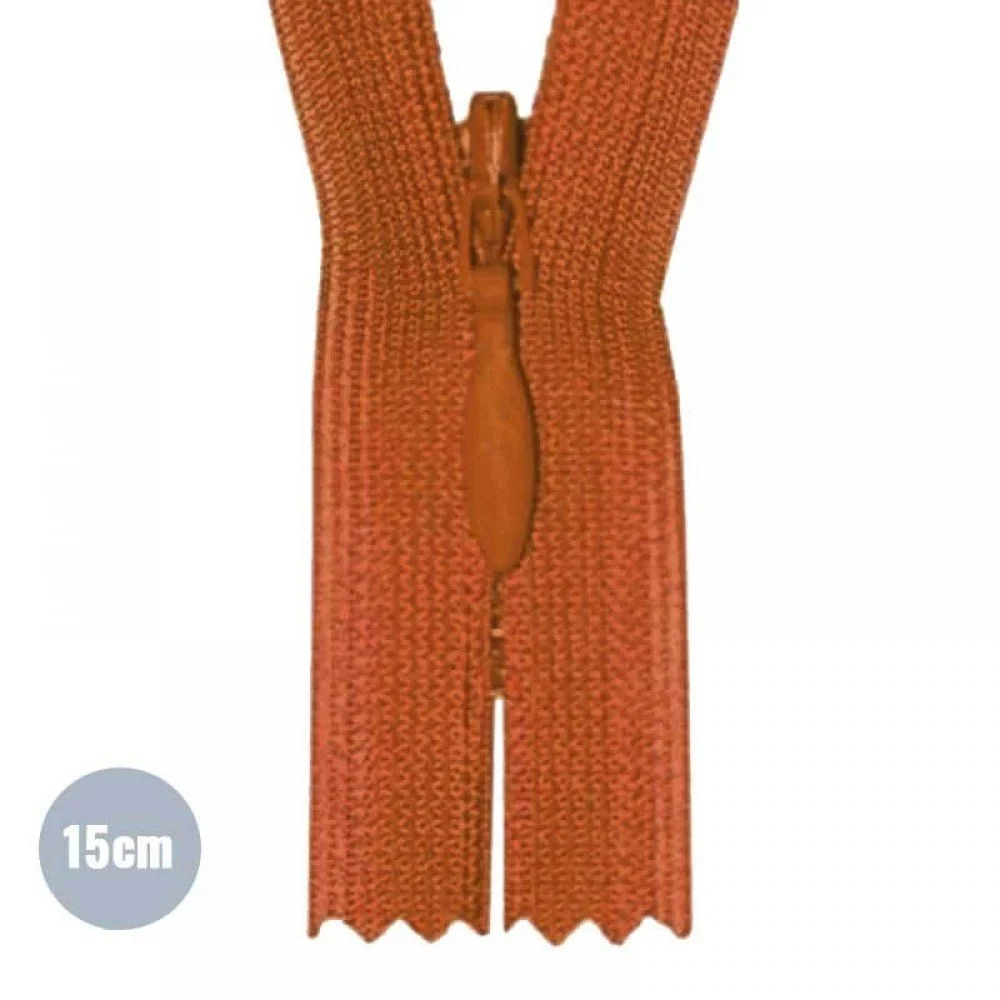 Cerniera Lampo Invisibile Cognac (102) YKK 15CM Non Separabile 
