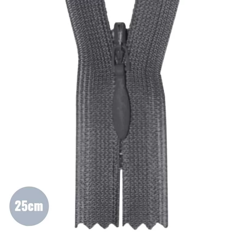 Blinde Rits Donker Grijs (306) 25CM YKK Niet Deelbaar