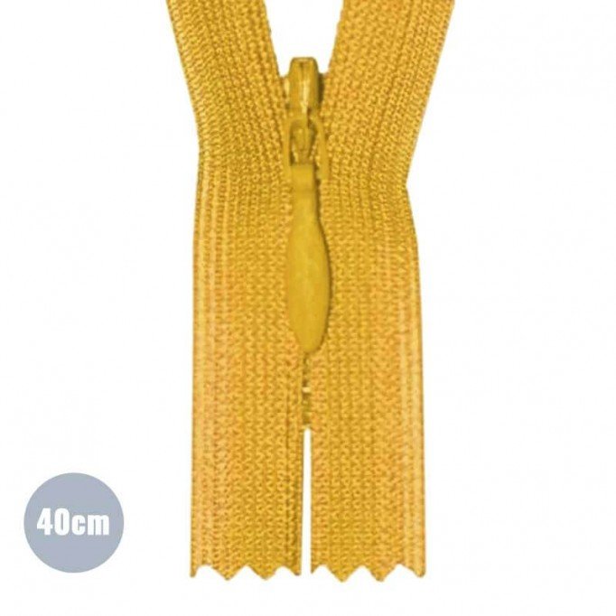 Blinde Rits Oker 40CM YKK Niet Deelbaar - (Niet Deelbare Blinde Ritsen YKK)