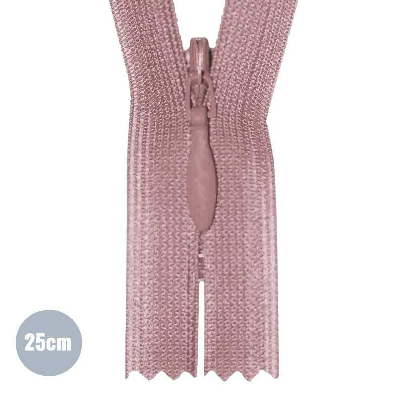 Blinde Rits Oud Roze (221) 25CM YKK Niet Deelbaar