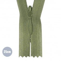 Fermetures Éclair Invisible Olive (566) YKK 25CM Non Séparable
