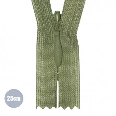 Verdecktem Reißverschluss Olive YKK 25CM Nicht Teilbar - (Nicht Teilbar Verdecktem Reißverschluss YKK)