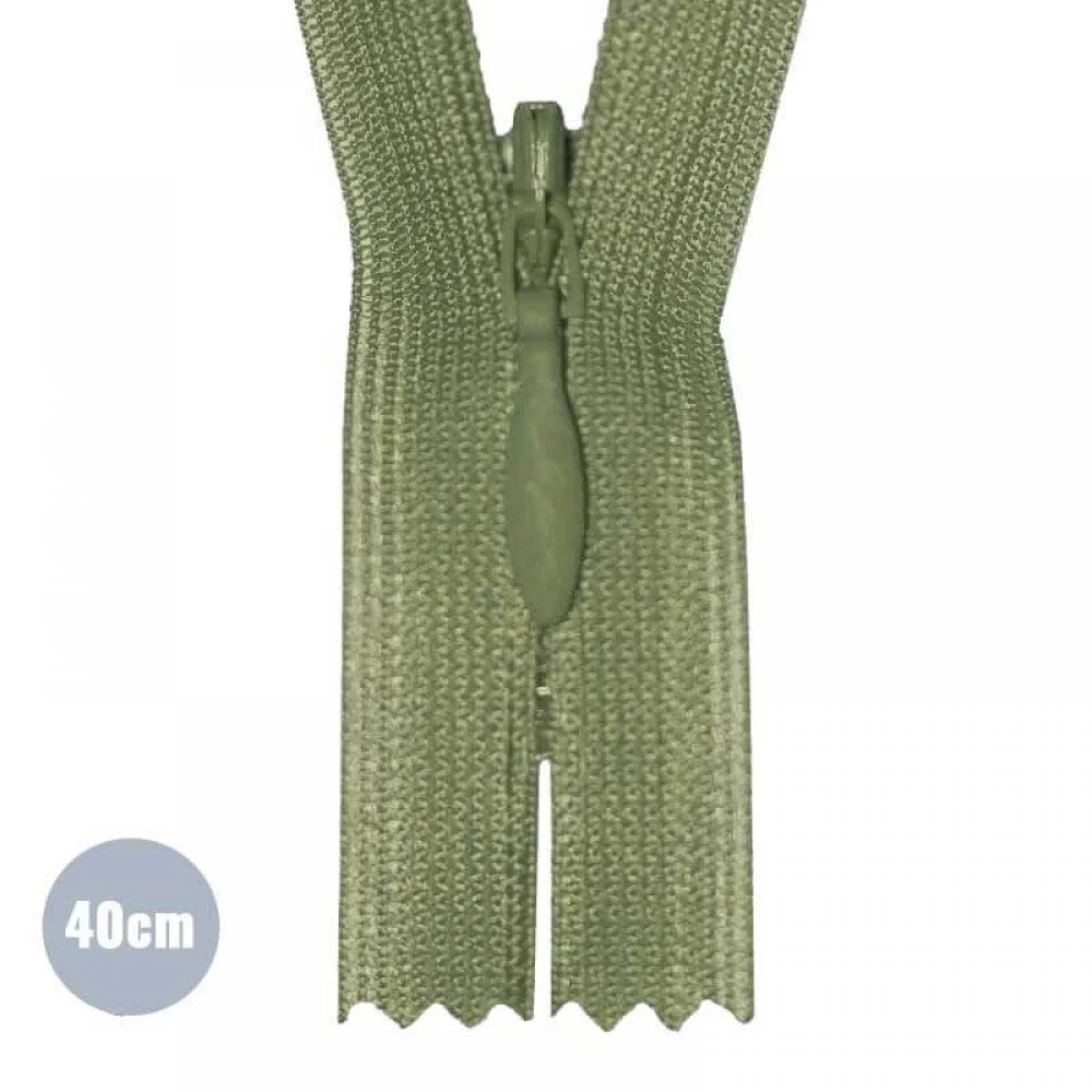 Invisible Zipper Olive (566) YKK 40CM Not Divisible Invisible Zipper Olive (566) YKK 40CM Not Divisible