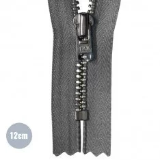 Metalen Rits YKK Niet Deelbaar Donker Grijs (306) 12CM
