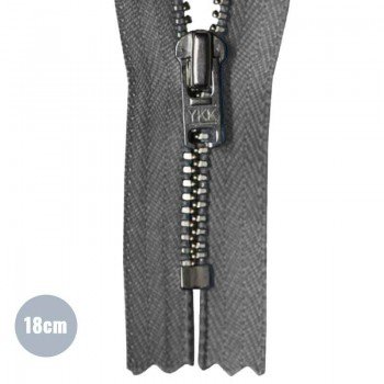 Metal Zipper YKK Not Divisible Dark Grey (306) 18CM