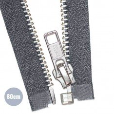 Cerniera Lampo Metallo Argento Divisibile YKK Grigio Scuro (306) 30CM 