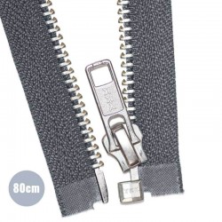 Silber Metall Teilbarer Reißverschluss YKK Dunkelgrau (306) 30CM
