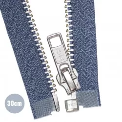 Cerniera Lampo Metallo Argento Divisibile YKK Jeans Scuro (398) 30CM  Cerniera Lampo Metallo Argento Divisibile YKK Jeans Scuro (398) 30CM