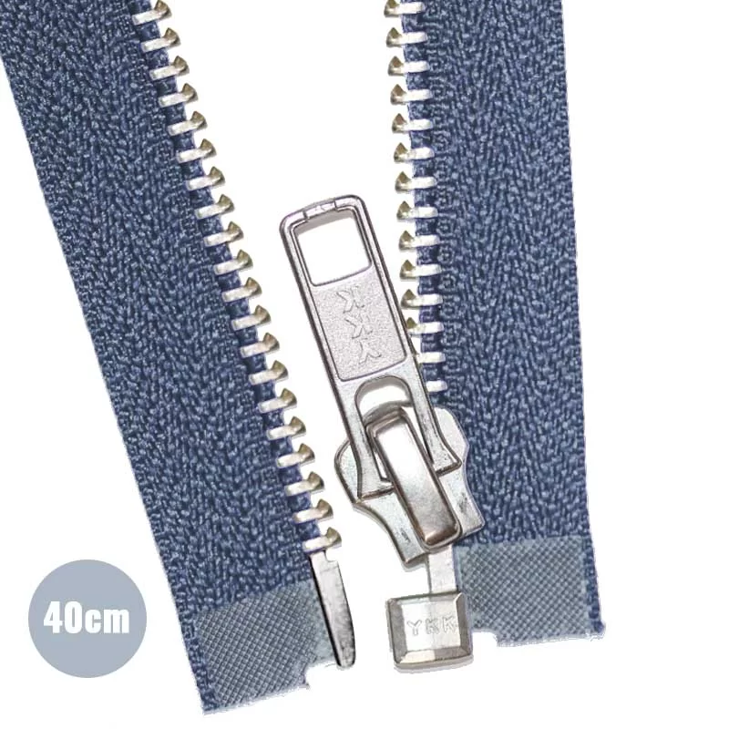 Zilver Metaal Deelbare Rits YKK Donker Jeans (398) 40CM