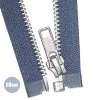 Cerniera Lampo Metallo Argento Divisibile YKK Jeans Scuro (398) 60CM