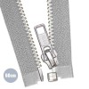 Silver Metal Divisible Zipper YKK Light Grey (576) 60CM
