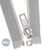 Silver Metal Divisible Zipper YKK Light Grey (576) 80CM 