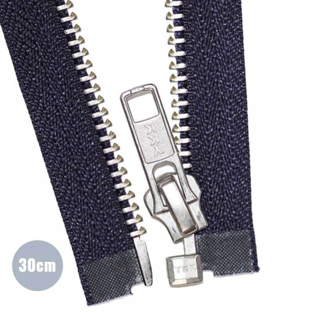 Cerniera Lampo Metallo Argento Divisibile YKK Marina (058) 30CM