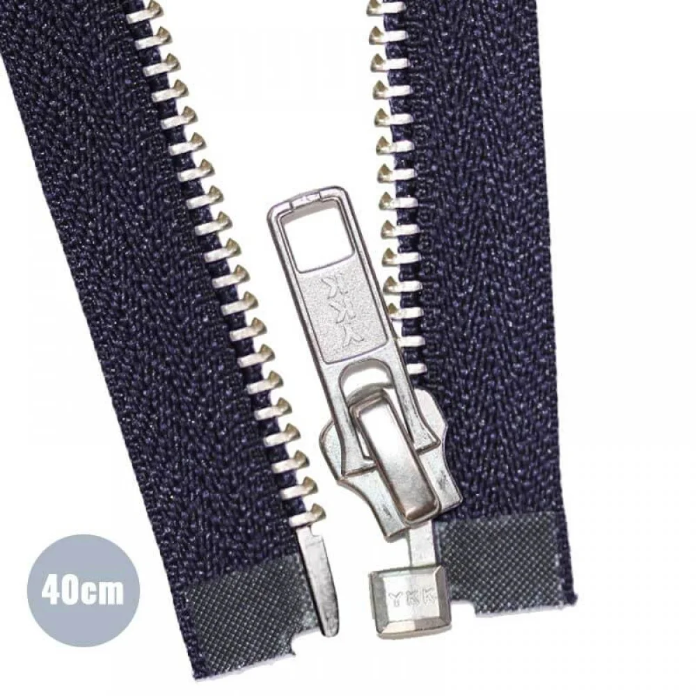 Métal Argentée Fermeture Éclair Séparable YKK Marine 40CM - (Fermetures Éclair YKK )
