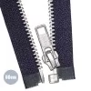 Srebrny Metalowy Rozdzielczy Zamki Błyskawiczne YKK Granatowy (058) 60CM