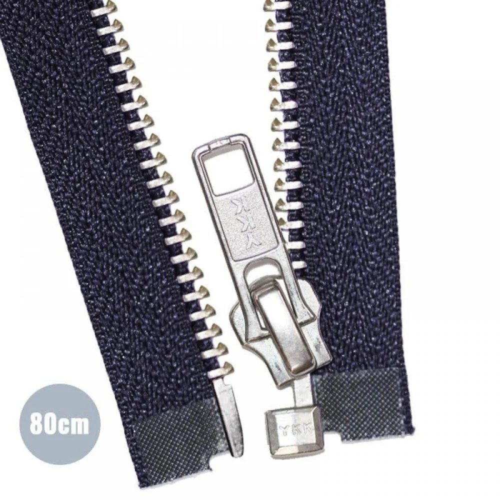 Zilver Metaal Deelbare Rits YKK Marine 80CM  - (Ritsen Ykk)