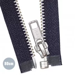 Sølv Metal Delbare Lynlåse YKK Navy (058) 80CM Sølv Metal Delbare Lynlåse YKK Navy (058) 80CM