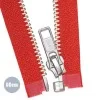 Silver Metal Divisible Zipper YKK Red (820) 60CM
