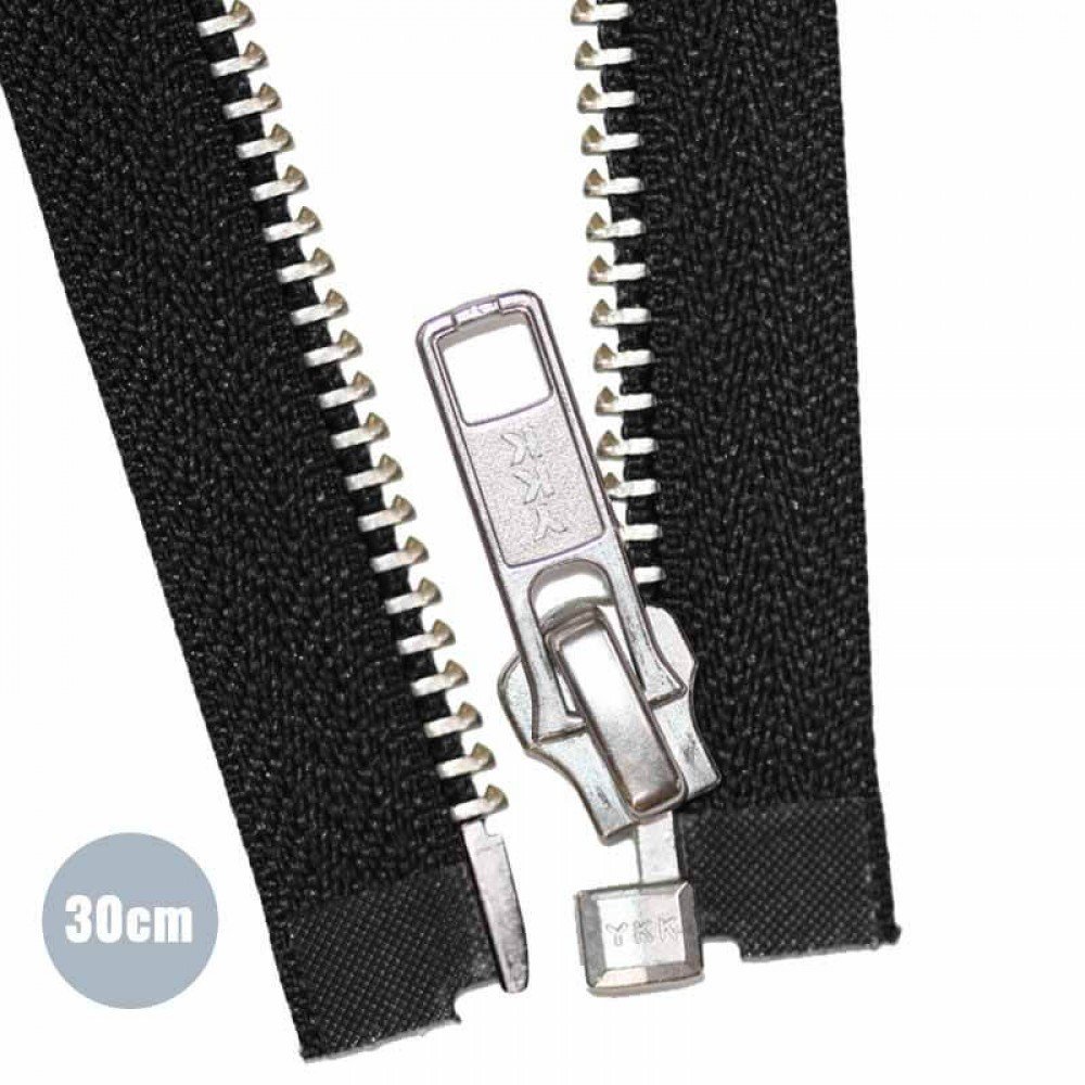 Zamki Błyskawiczne Rozdzielczy Metalowe YKK Czarny (580) 30CM Nikiel Zamki Błyskawiczne Rozdzielczy Metalowe YKK Czarny 30CM Nikiel Zamki Błyskawiczne YKK