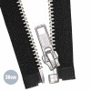 Metal Divisible Zipper YKK Black (580) 30CM Nickel