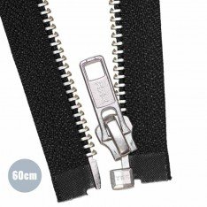 Cerniera Lampo Metallo Divisibile YKK Nero (580) 60CM Nichel