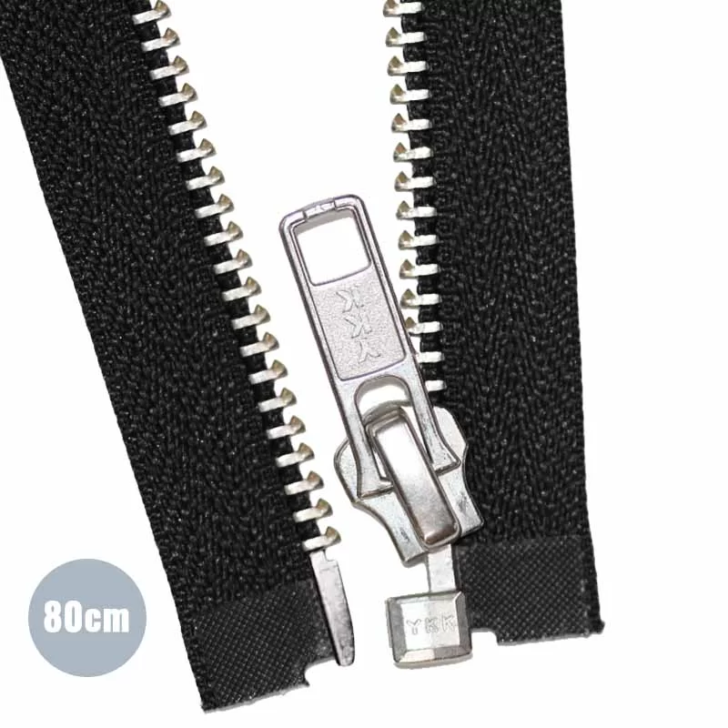 Metaal Deelbare Rits YKK Zwart (580) 80CM Nikkel