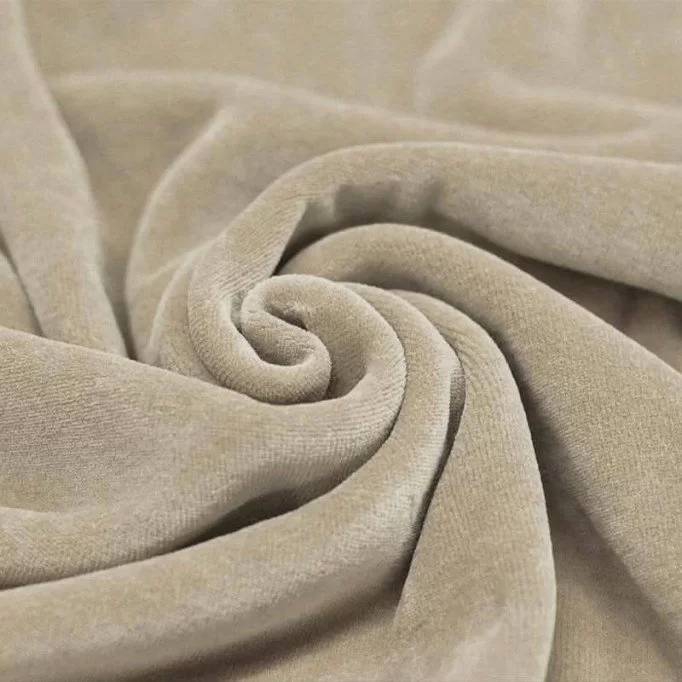 Tissu Nicky Velours Beige Foncé - (Nicky Velours Tissus)