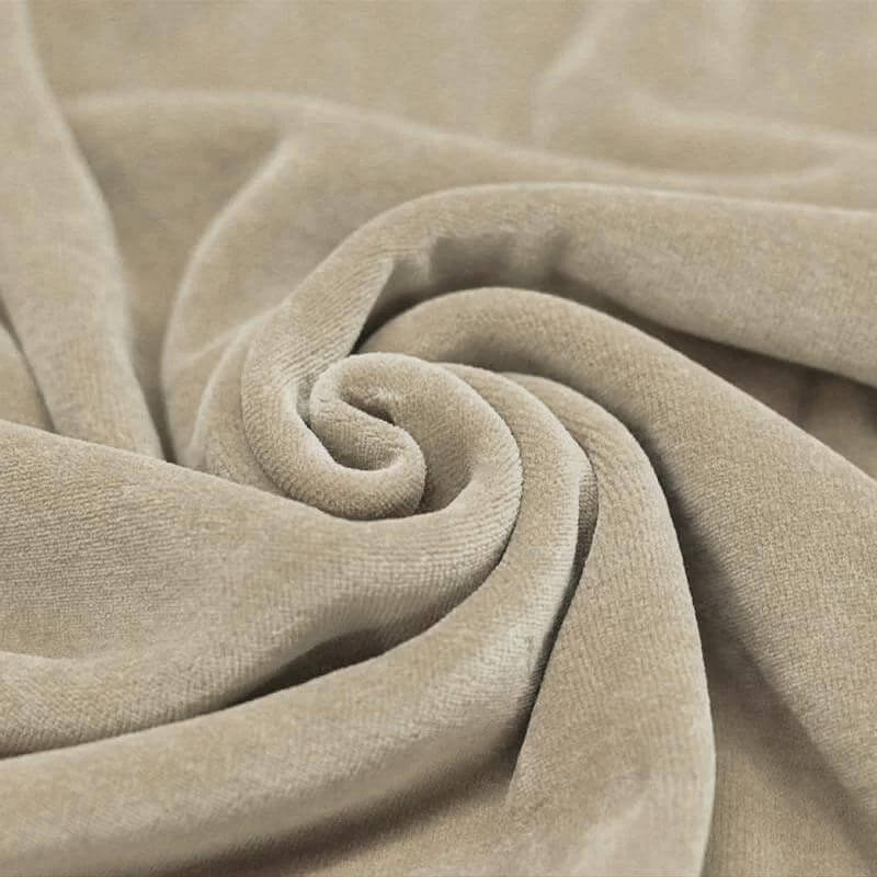 Nicky Velours Stof Donker Beige