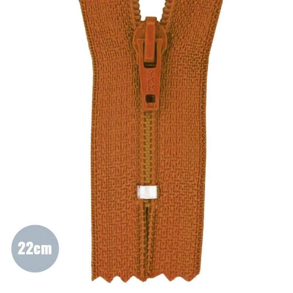Coil Zipper YKK Cognac (102) 22CM Nylon Not Divisible
