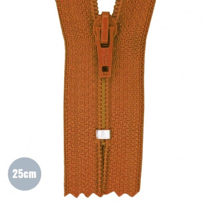 Reißverschlüsse Cognac 25CM Nylon Nicht Teilbar - (Nicht Teilbar YKK Reissverschlüsse Nylon)