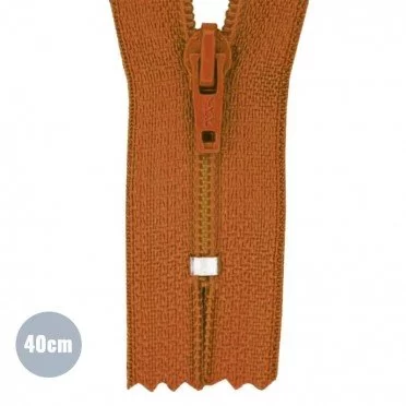 Zipper YKK Cognac 40CM Nylon Not Divisible - (Not Divisible Nylon Zippers YKK)
