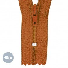 Fermeture Éclair Spirale Cognac (102) 45CM Nylon Non Séparable
