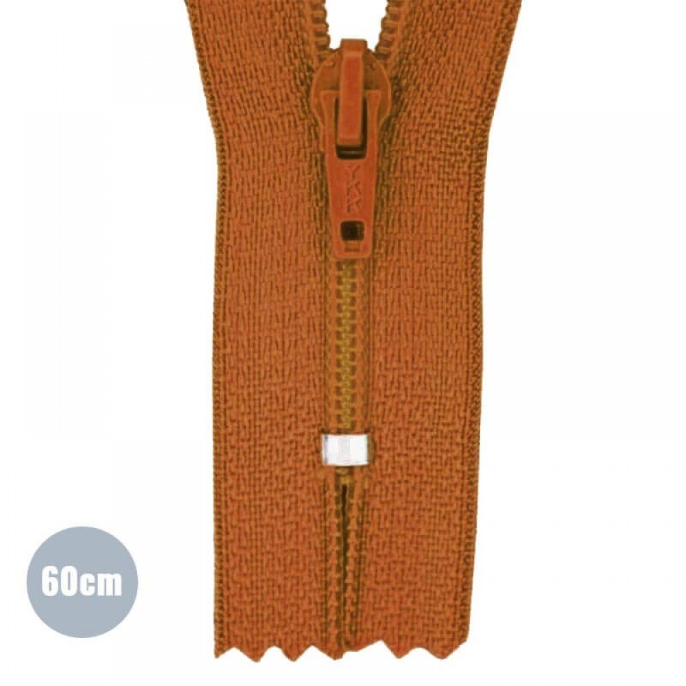 Zamki Błyskawiczne Spiralne YKK Koniak (102) 60CM Nierozdzielcze