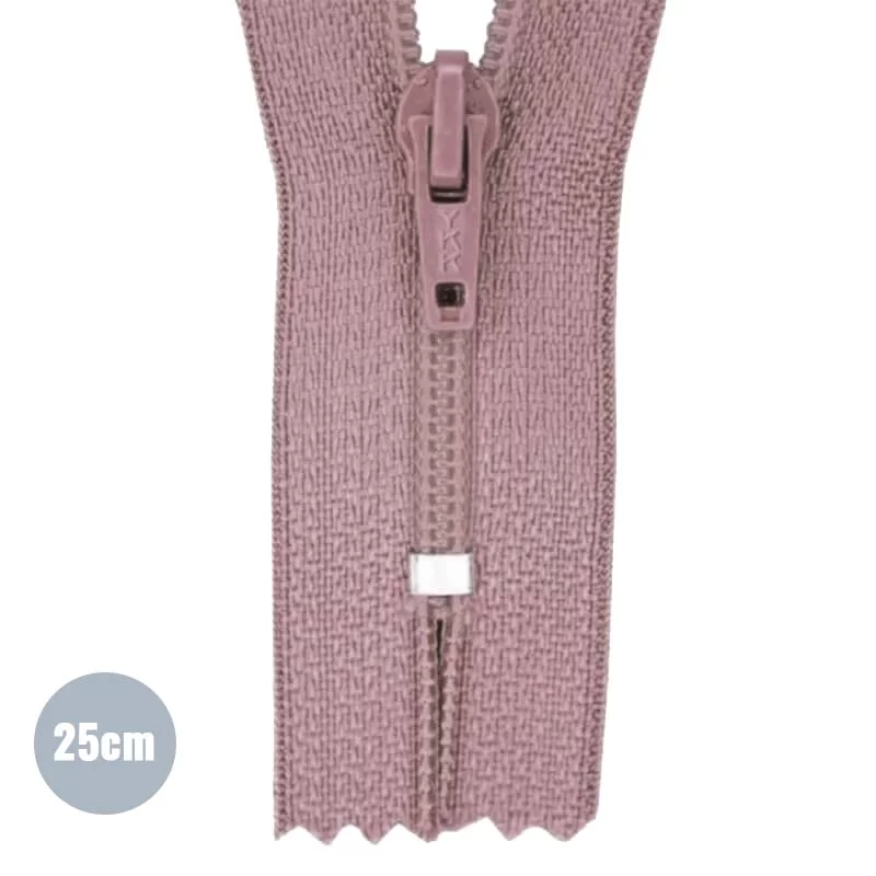 Japonrits YKK Oud Roze (221) 25CM Nylon Niet Deelbaar
