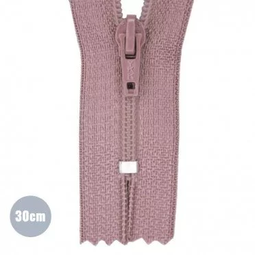 Rits YKK Oud Roze 30CM Nylon Niet Deelbaar - (Niet Deelbare Nylon Ritsen YKK)