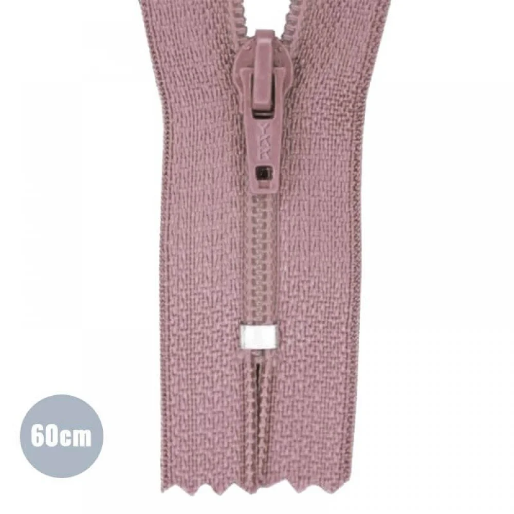 Coil Zipper YKK Old Pink (221) 60CM Nylon Not Divisible