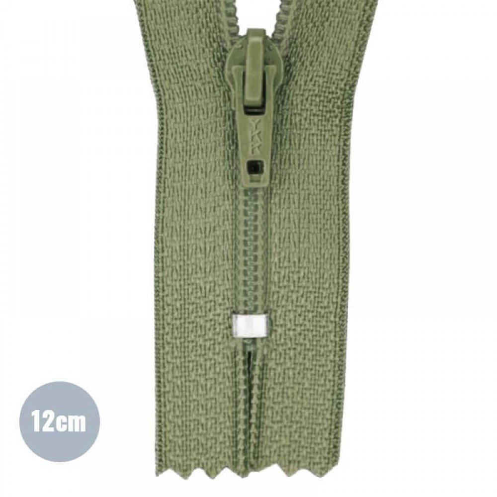Spiral Lynlås YKK Oliven (566) 12CM Nylon Ikke Delbar
