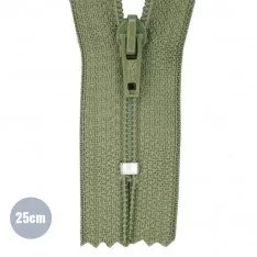 Japonrits YKK Olijf (566) 25CM Nylon Niet Deelbaar