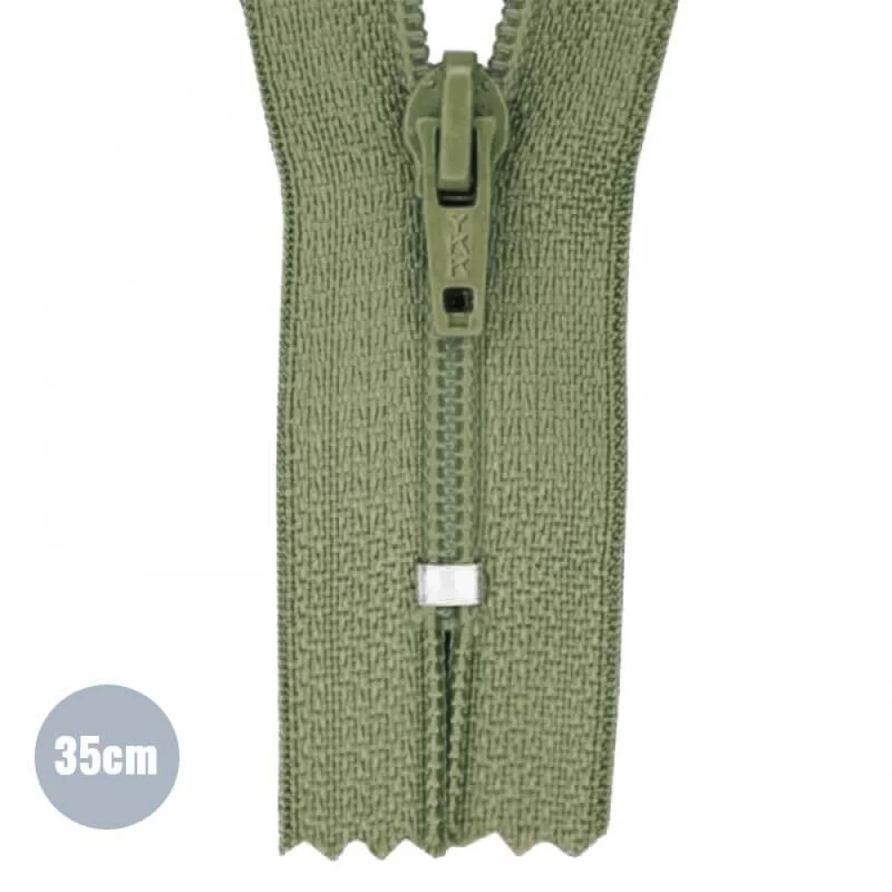 Coil Zipper YKK Olive (566) 35CM Nylon Not Divisible