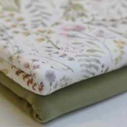 Jersey Cotton Fabric Digital Print - Nature Leaves