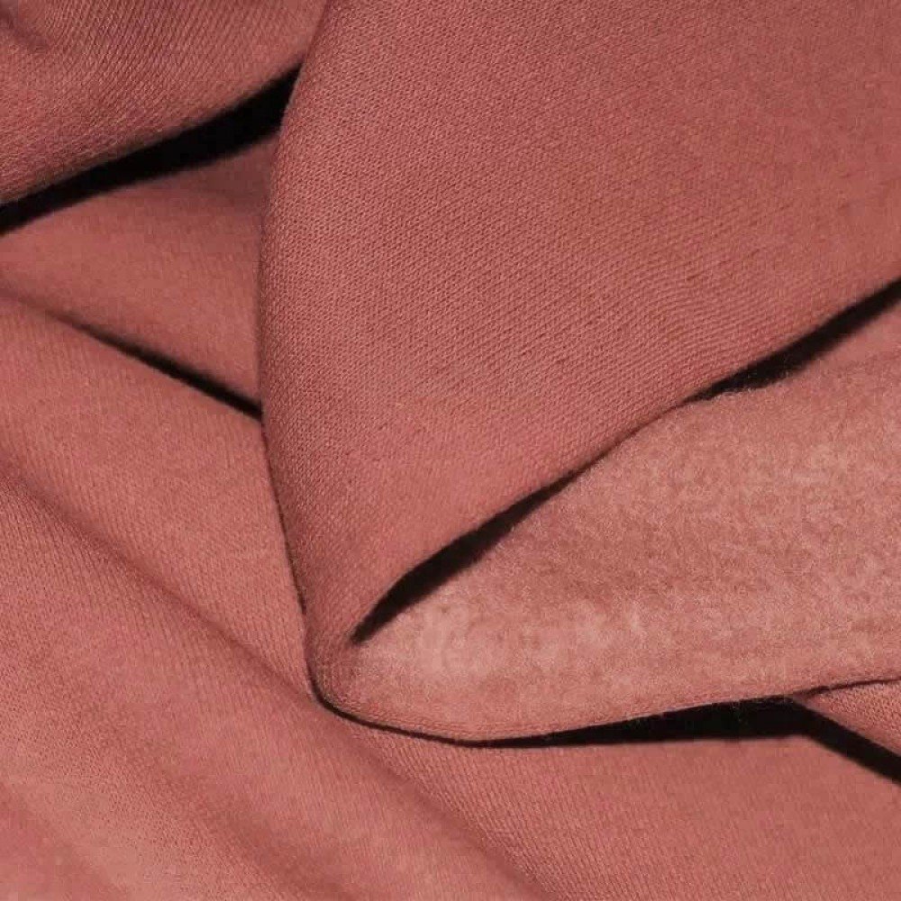 Tessuto Felpa Cotone Argilla Rosa