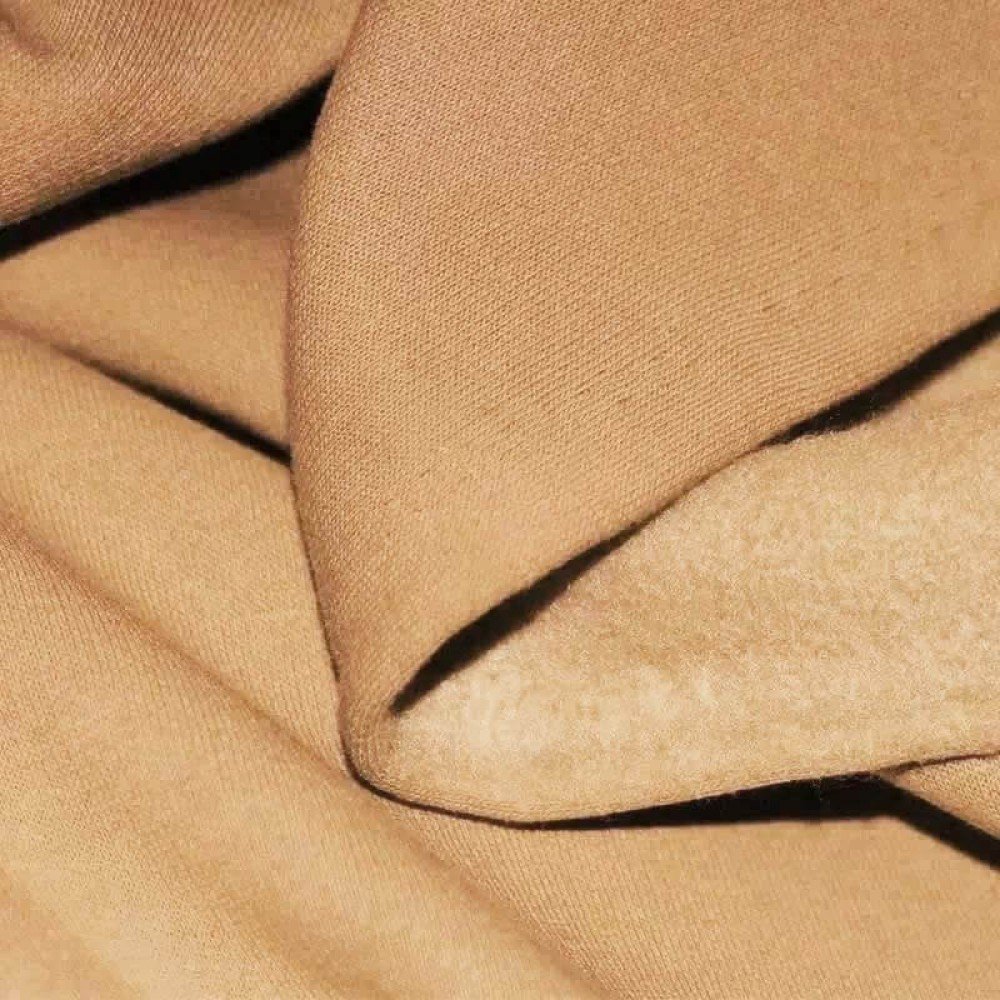 Tessuto Felpa Cotone Cammello