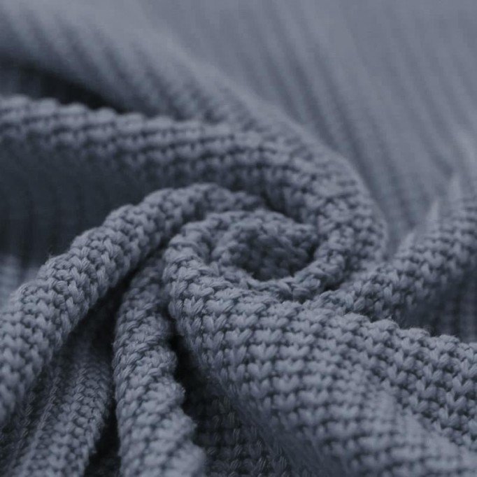 Tissu Point De Maille Tricot Jeans Foncé - (Tissus Deco)