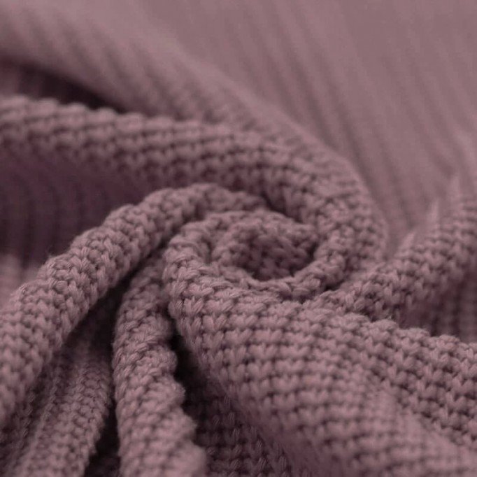 Tissu Point De Maille Tricot Vieux Mauve - (Tissus Deco)