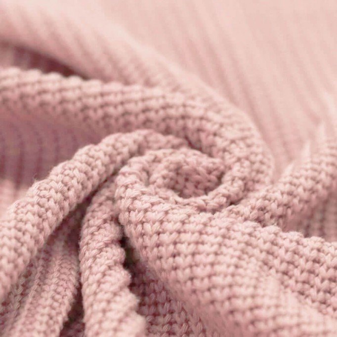 Tissu Point De Maille Tricot Nude Rose - (Tissus Deco)