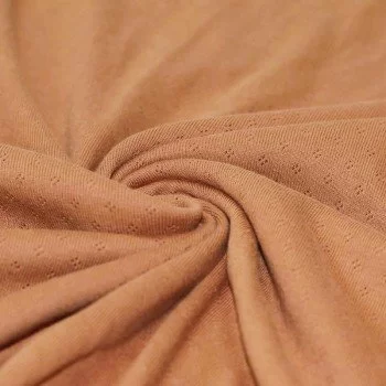 Pointelle Cotton Jersey Fabric (Mini) Peach