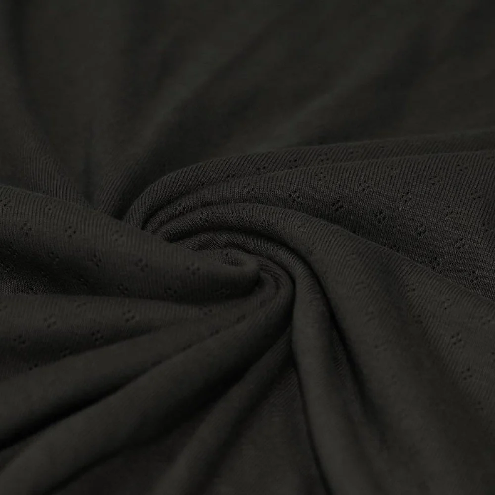 Pointelle Jersey Stof (Mini) Zwart