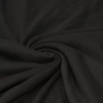 Pointelle Cotton Jersey Fabric (Mini) Black