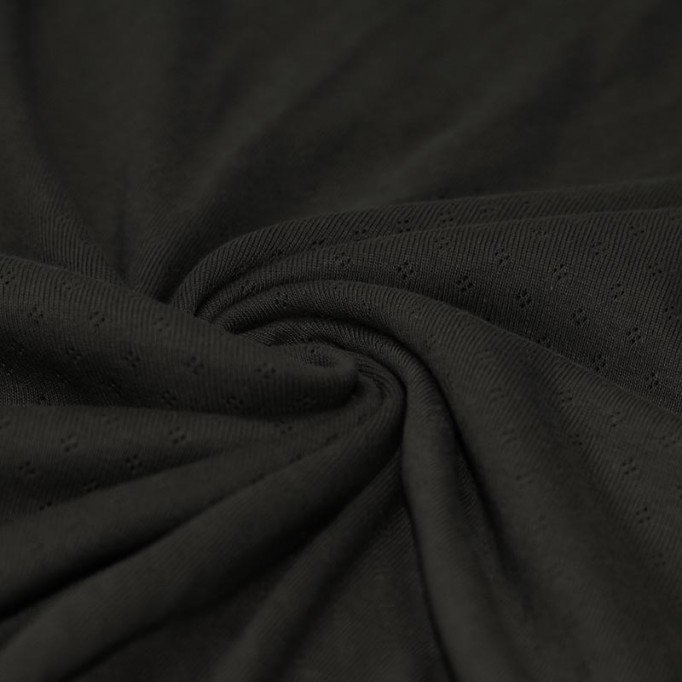 Pointelle Cotton Jersey Fabric (Mini) Black - (Jersey Fabrics)